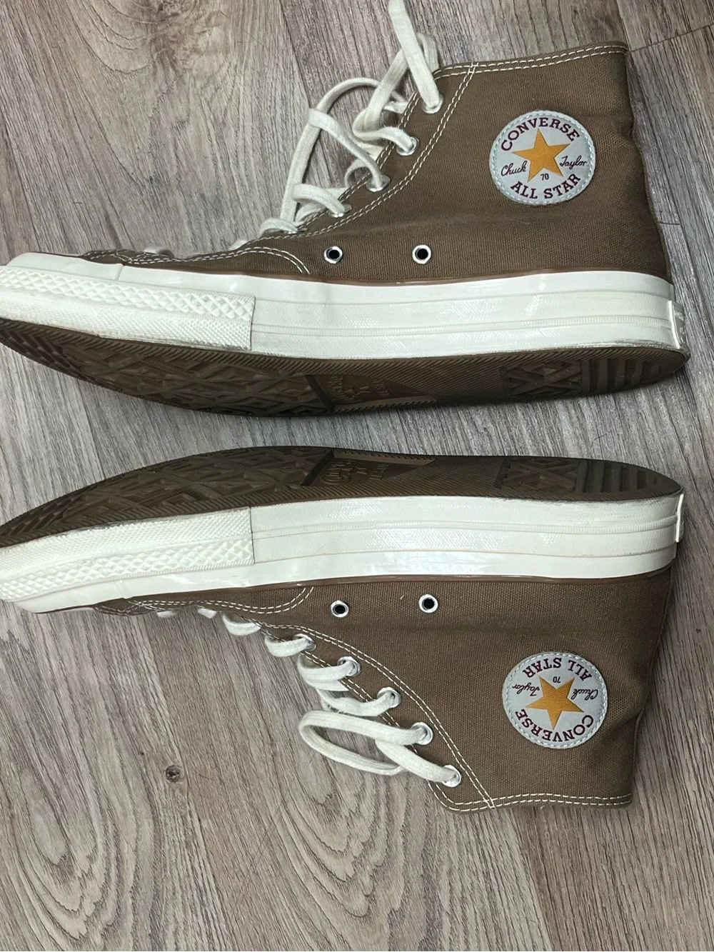 Converse High Top Sneakers - Brown with Cream Accents
